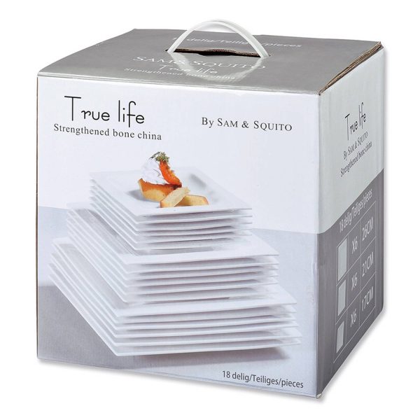 True Life serviesset - wit - 18-delig - 6 persoons