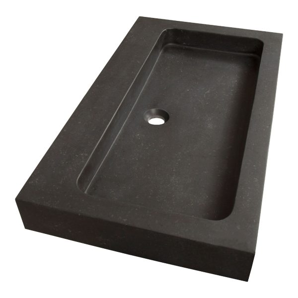 Sanituba Black Spirit wastafel basalt zonder kraangaten 80cm