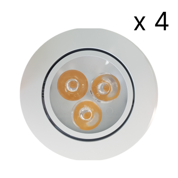 NJOY verlichtingsset met 4 LED spots 85mm 3W wit