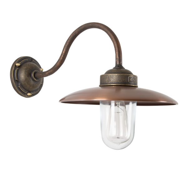 Landes Stallamp Brons/Koper met 3W bewegingssensor LED