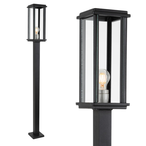 Buitenlamp Capital L sokkellamp zwart