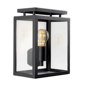 De Vecht Muurlamp Plat Zwart met LED