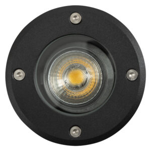 Grondspot LED Ø11 Rond Zwart met dag en nacht sensor
