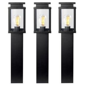 3x Jersey Tuinlamp Zwart 60cm met LED