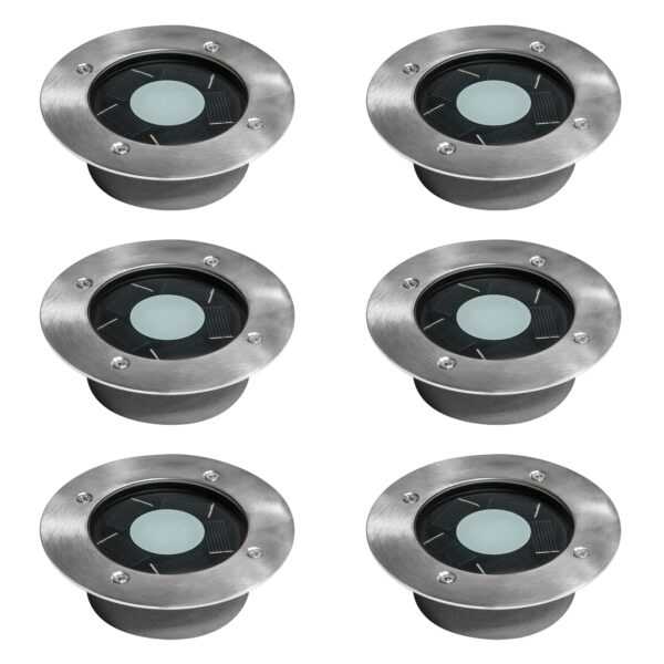 Set 6 stuks Puck grondspot solar LED