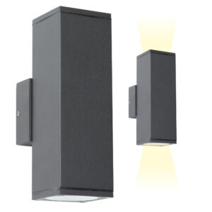 Kevin Up&Down Muurlamp Antraciet met Lichtsensor LED