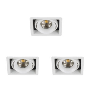 Inbouwspot Bjorn 1 wit set 3 stuks