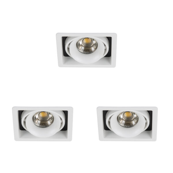 Inbouwspot Bjorn 1 wit set 3 stuks