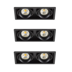 Inbouwspot Bjorn 2 zwart set 3 stuks