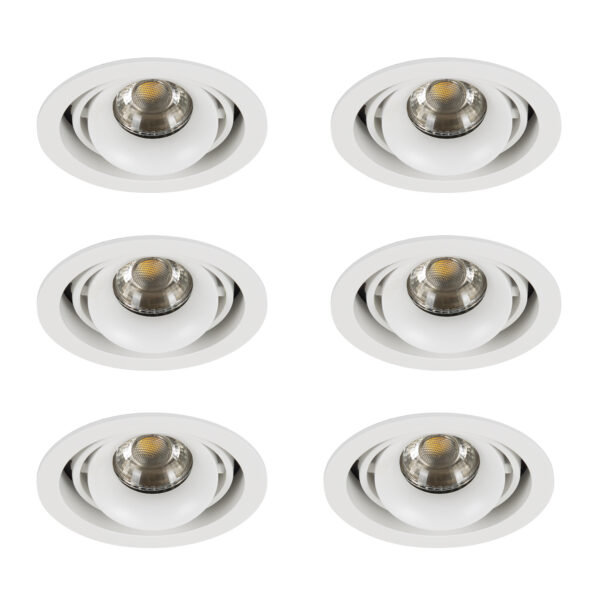 Inbouwspot Bjorn 1 Rond wit set 6 stuks