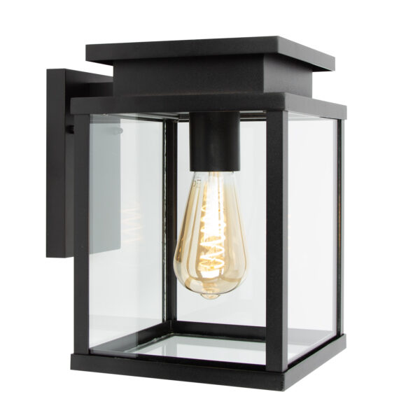 Leicester Muurlamp Zwart met Lichtsensor LED
