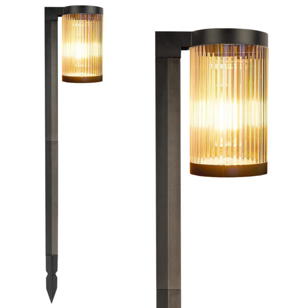Set van 2 Aurora LED Solar Tuinlamp Zwart