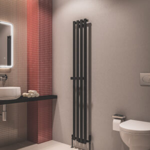 Eastbrook Tunstall handdoekbeugel verticale radiator 28cm zwart