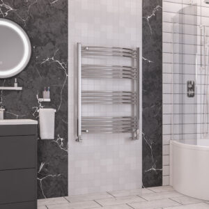 Eastbrook Wendover gebogen handdoekradiator 75x100cm 405W chroom