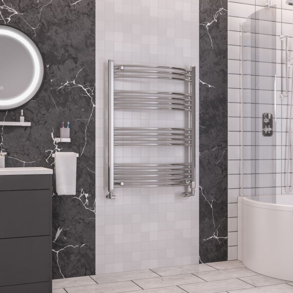 Eastbrook Wendover gebogen handdoekradiator 75x100cm 405W chroom