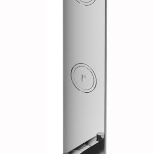 Hotbath Cobber Afbouwdeel thermostaat Verticaal met 2 push buttons Zwart Chroom PB066
