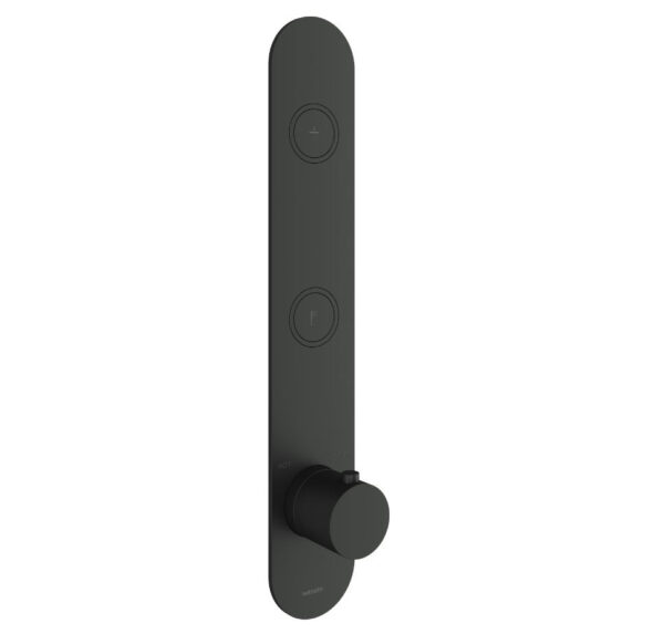 Hotbath Cobber Afbouwdeel thermostaat Verticaal met 2 push buttons Zwart Mat PB066