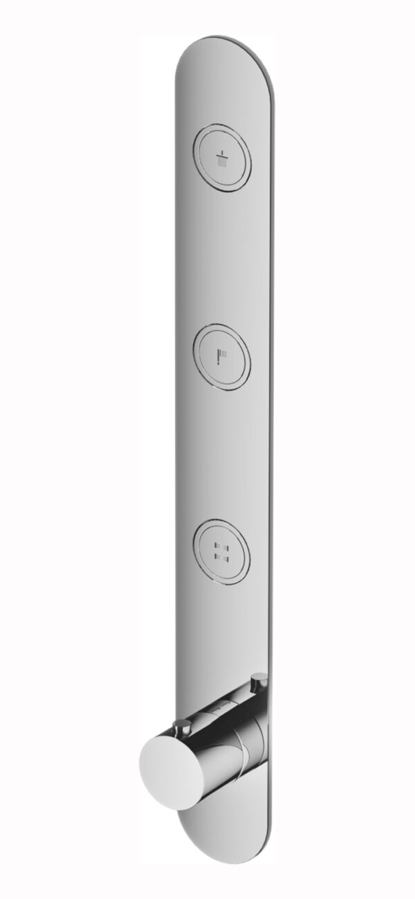 Hotbath Cobber Afbouwdeel thermostaat Verticaal met 3 pushbuttons Geborsteld Koper PB050