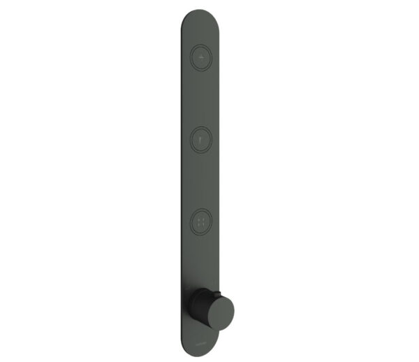Hotbath Cobber Afbouwdeel thermostaat Verticaal met 3 pushbuttons Zwart Mat PB050