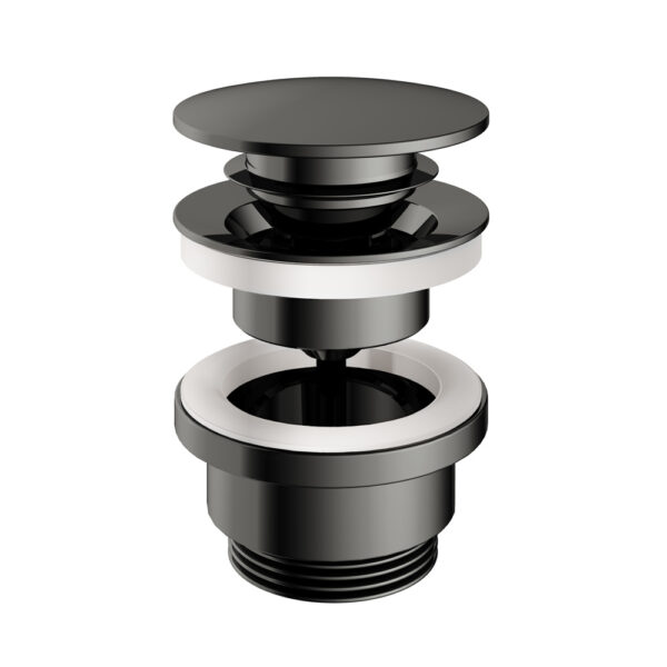Hotbath Cobber Clickplug Clickwaste Zwart Chroom P710