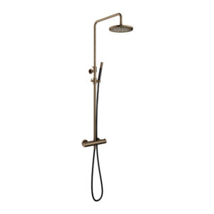 Hotbath Cobber SDS9AB thermostatische opbouw doucheset met 30cm hoofddouche verouderd messing