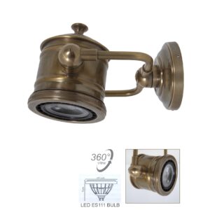 Wandlamp Malibu Antiek Messing