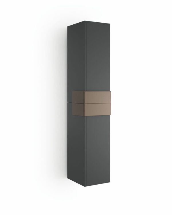 Muebles Cronos hoge kast 160cm antraciet / mokka unieke afwerking