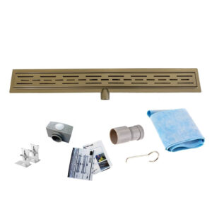 Mueller Basic douchegoot met flens 20x7cm goud messing