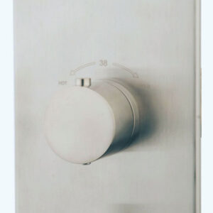 Mueller Round afbouwdeel voor inbouw thermostaat 3-wegs RVS look