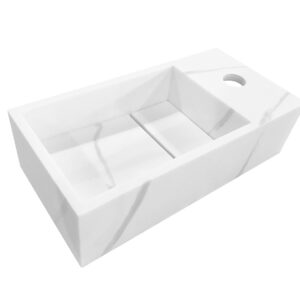 Mueller Venice rechts fontein solid surface 36x18x10cm marmer wit