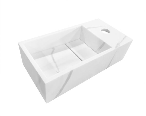 Mueller Venice rechts fontein solid surface 36x18x10cm marmer wit