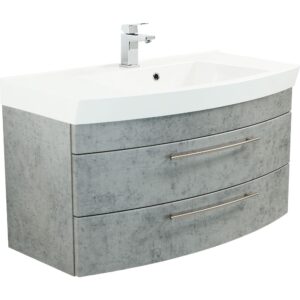 Saniclear Bella halfrond badmeubel 100cm beton grijs