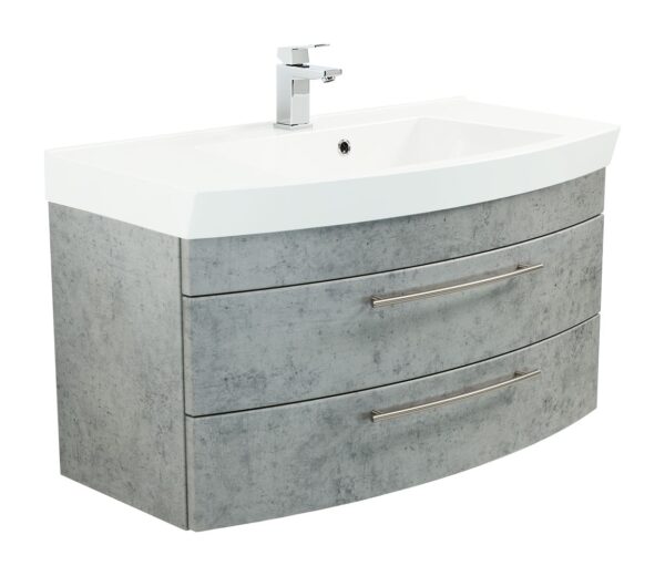 Saniclear Bella halfrond badmeubel 100cm beton grijs