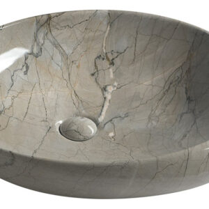 Sapho Dalma keramische waskom grijs marmer structuur 68x44x16,5cm