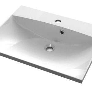 Sapho Maria mineraal marmer wastafel 60x46cm wit 1 kraangat