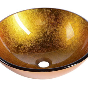 Sapho Mendoza glazen waskom 42cm goud