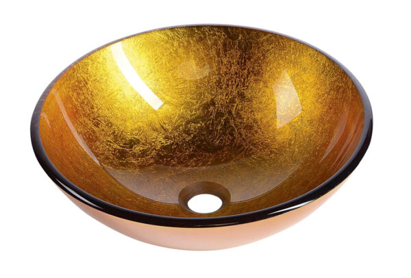 Sapho Mendoza glazen waskom 42cm goud