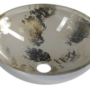 Sapho Murano glazen waskom 40x14 zilver/beige
