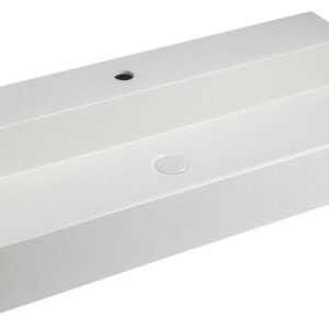 Sapho Quadrado betonnen wastafel 96x44cm wit zandsteen