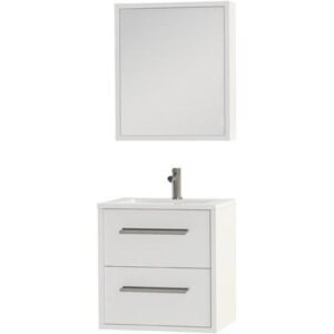Tiger Boston badmeubel met spiegelkast en witte wastafel 60cm wit