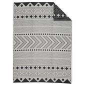 sweeek - Rechthoekig buitentapijt, etnisch patroon, zwart|beige