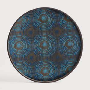 Ethnicraft Rond Dienblad 'Tribal Quest' 61cm, kleur Seaside