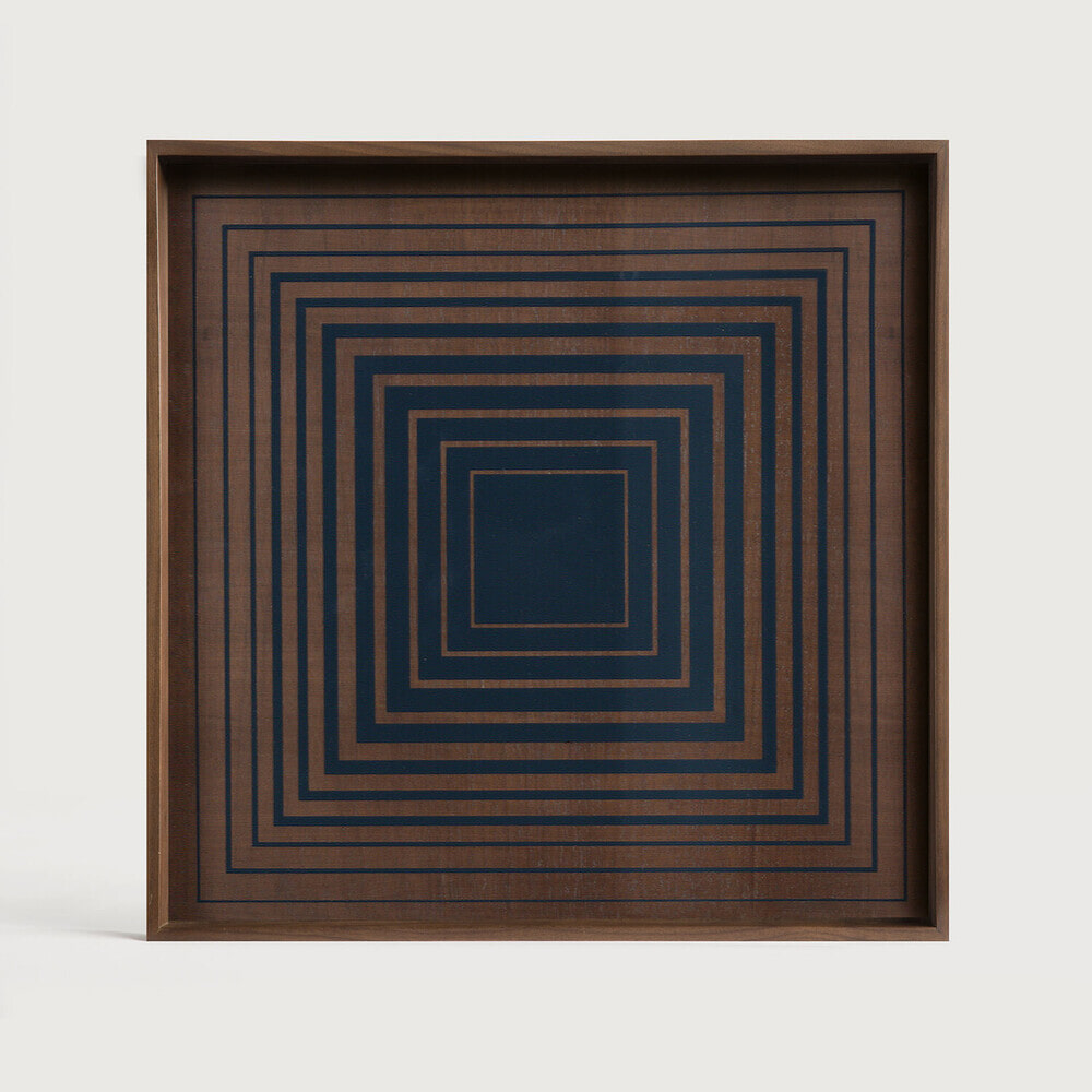 Ethnicraft Vierkant Dienblad 'Linear Flow' 38 x 38cm, kleur Ink 1 Ethnicraft Vierkant Dienblad 'Linear Flow' 38 x 38cm, kleur Ink