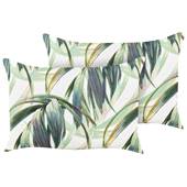 Beliani-CALDERINA-Tuinkussen set van 2-Groen|Wit-40 x 60 cm-Polyester