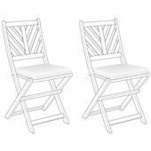 Beliani - TERNI - Stoelkussen set van 2 - Gebroken wit - Polyester