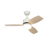 QAZQA Plafondventilator voor buiten wit met hout print 91.3cm incl.