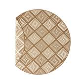 Tapeso Rond Buitenkleed ruit - Flip Gem lichtbruin - 160 cm