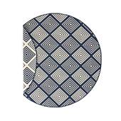Tapeso Rond Buitenkleed ruit - Flip Gem donkerblauw - 200 cm