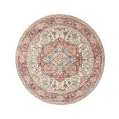 Heritaged Rond Vintage buitenkleed - Valenca Fino crème|rood - 160 cm