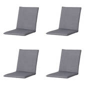 Madison - Stapelstoelkussen Oxford grey - Ca. 97x49 cm - Set van 4